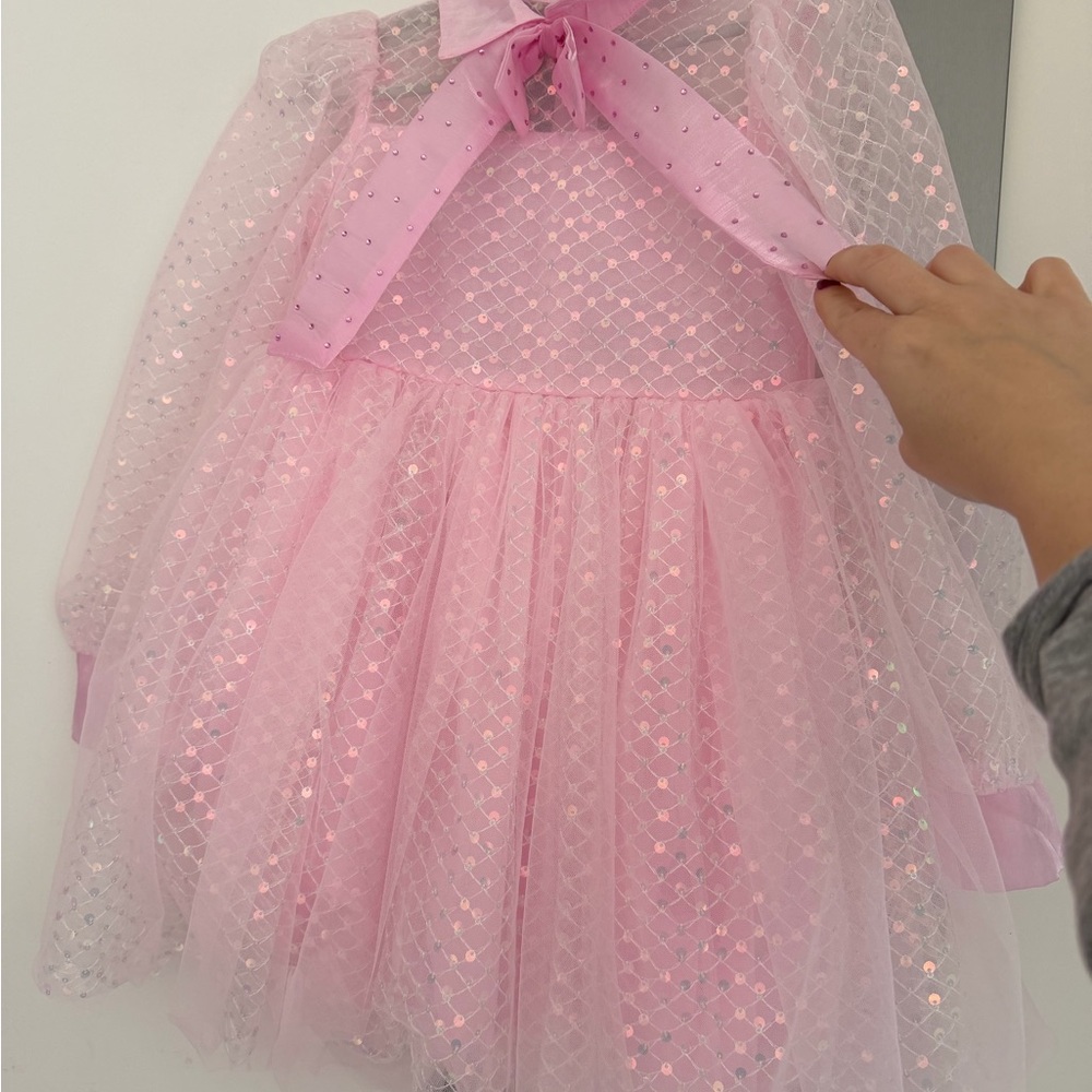 Lola + The Boys Pink Sequin Kids Formal Dress